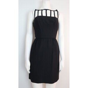 VINTAGE 90'S WOMEN'S BLACK DRESS - STRAPPY NECKLINE - SIZE 00/0 - CANDLELIGHT
